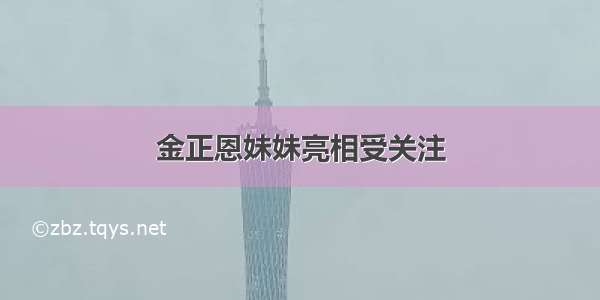 金正恩妹妹亮相受关注