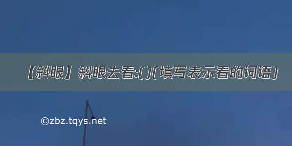 【斜眼】斜眼去看:()(填写表示看的词语)