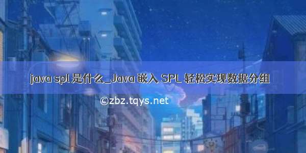 java spl 是什么_Java 嵌入 SPL 轻松实现数据分组