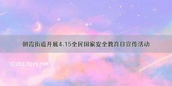朝霞街道开展4.15全民国家安全教育日宣传活动