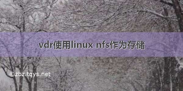 vdr使用linux nfs作为存储