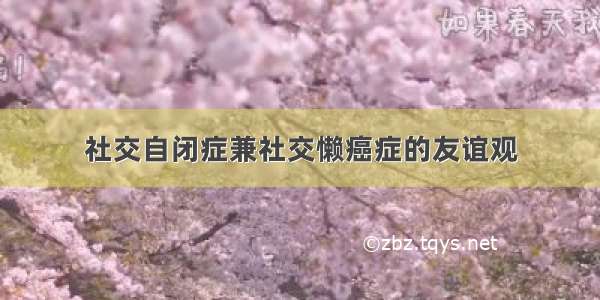 社交自闭症兼社交懒癌症的友谊观