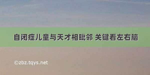 自闭症儿童与天才相毗邻 关键看左右脑