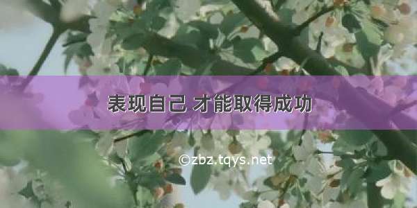 表现自己 才能取得成功