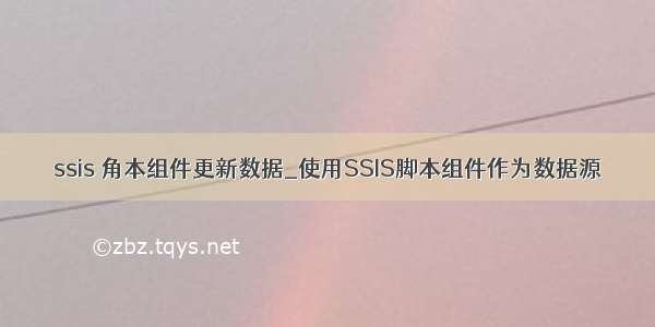 ssis 角本组件更新数据_使用SSIS脚本组件作为数据源