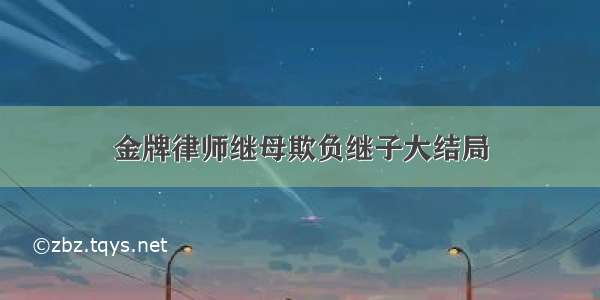 金牌律师继母欺负继子大结局