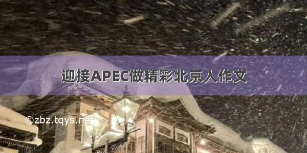 迎接APEC做精彩北京人作文