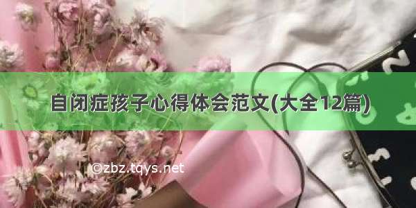 自闭症孩子心得体会范文(大全12篇)