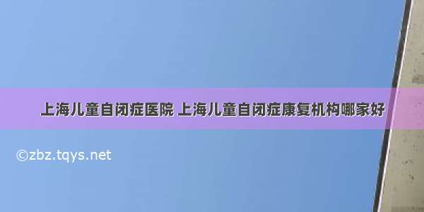 上海儿童自闭症医院 上海儿童自闭症康复机构哪家好