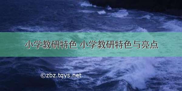 小学教研特色 小学教研特色与亮点