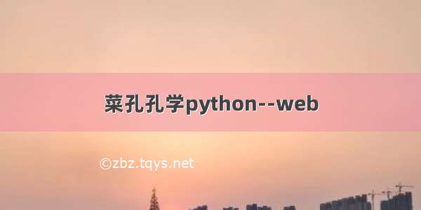 菜孔孔学python--web