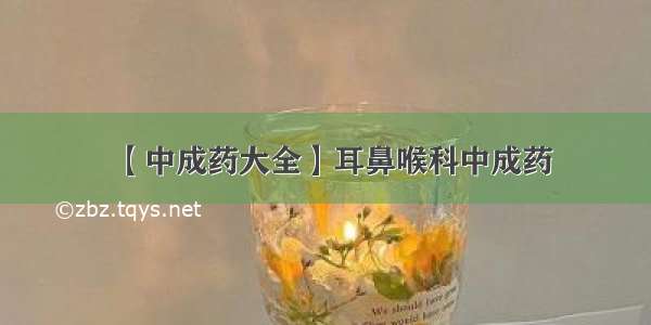 【中成药大全】耳鼻喉科中成药