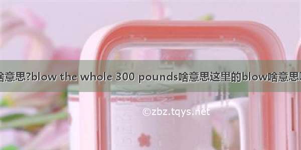 blow啥意思?blow the whole 300 pounds啥意思这里的blow啥意思啊?我记