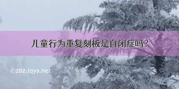 儿童行为重复刻板是自闭症吗？