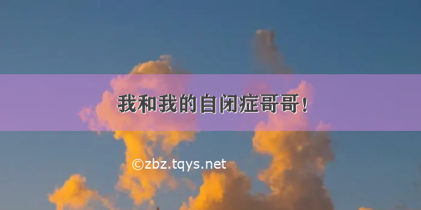 我和我的自闭症哥哥！