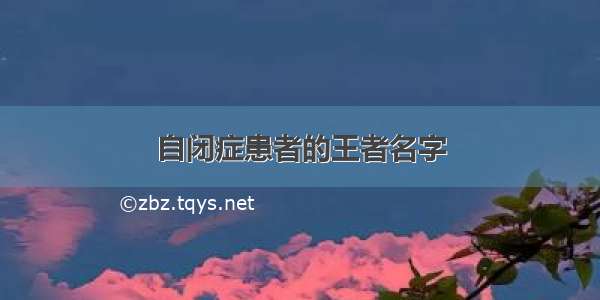 自闭症患者的王者名字