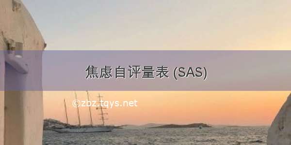 焦虑自评量表 (SAS)