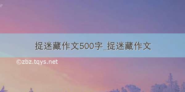 捉迷藏作文500字_捉迷藏作文