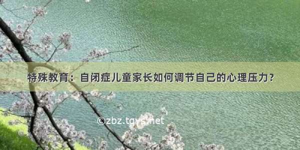 特殊教育：自闭症儿童家长如何调节自己的心理压力？