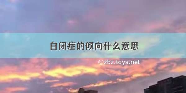 自闭症的倾向什么意思