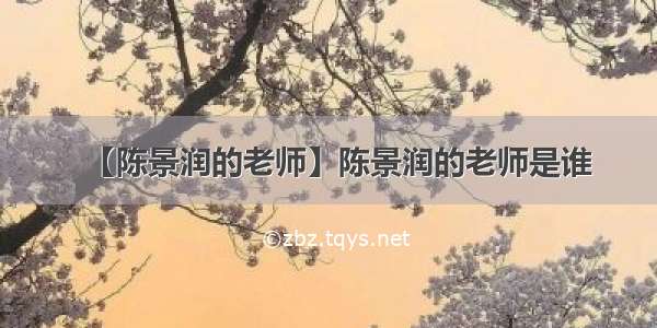 【陈景润的老师】陈景润的老师是谁