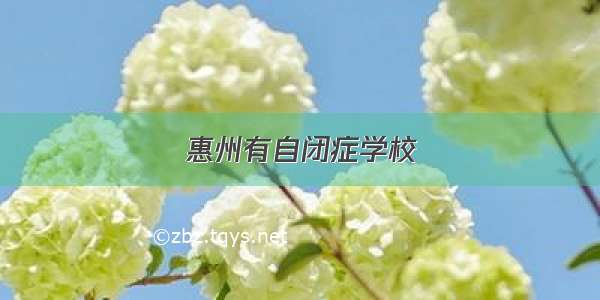 惠州有自闭症学校