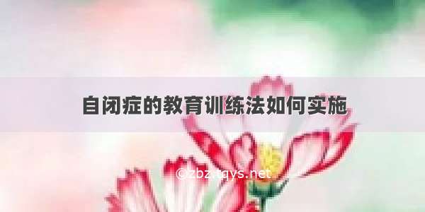 自闭症的教育训练法如何实施