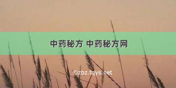 中药秘方 中药秘方网