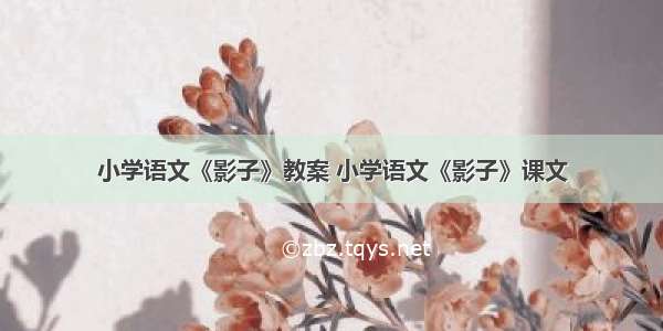 小学语文《影子》教案 小学语文《影子》课文