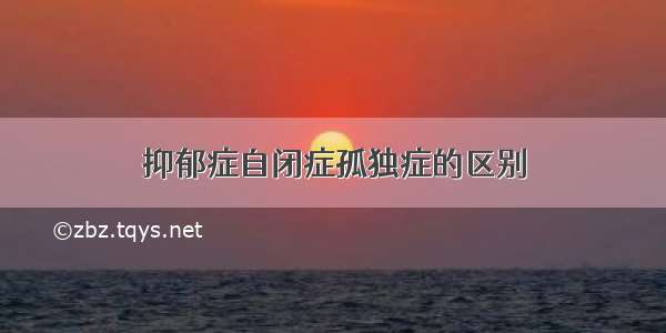 抑郁症自闭症孤独症的区别