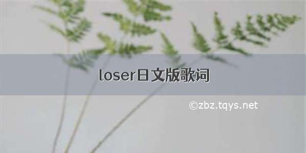 loser日文版歌词