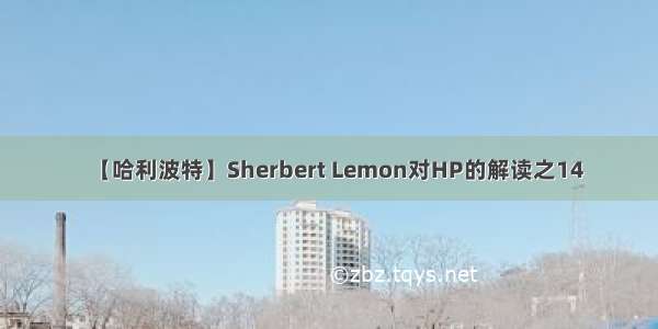 【哈利波特】Sherbert Lemon对HP的解读之14