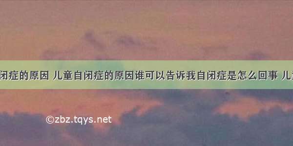 自闭症 自闭症的原因 儿童自闭症的原因谁可以告诉我自闭症是怎么回事 儿童自闭症的