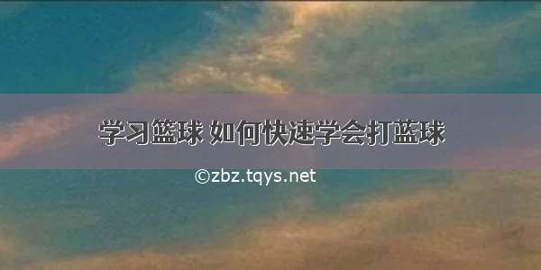 学习篮球 如何快速学会打蓝球