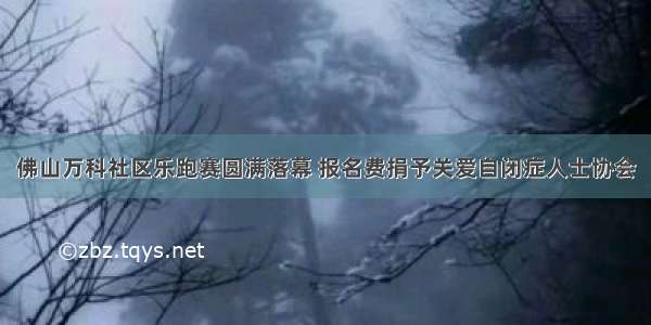 佛山万科社区乐跑赛圆满落幕 报名费捐予关爱自闭症人士协会