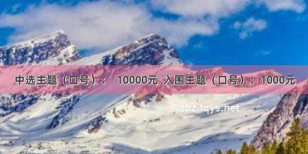 中选主题（口号）：  10000元  入围主题（口号）：1000元