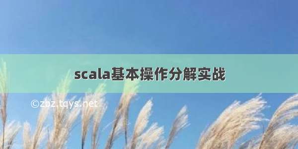 scala基本操作分解实战